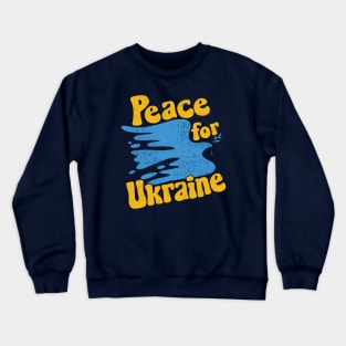 Peace for Ukraine // Retro Dove Art // Support Peace Crewneck Sweatshirt